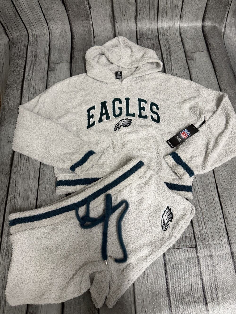 Women's Concepts Sport Gray Philadelphia Eagles Cozy Hoodie & Shorts Set XL